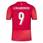 Günstige Fußballtrikots Polen Lewandowski 9 Auswärtstrikot EURO 2024 Kurzarm